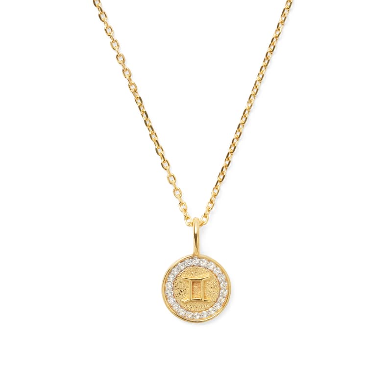 Gemini Zodiac Pendant Necklace in 18ct Gold Vermeil