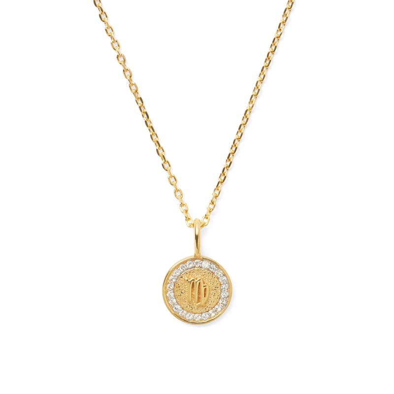 Virgo Zodiac Pendant Necklace in 18ct Gold Vermeil