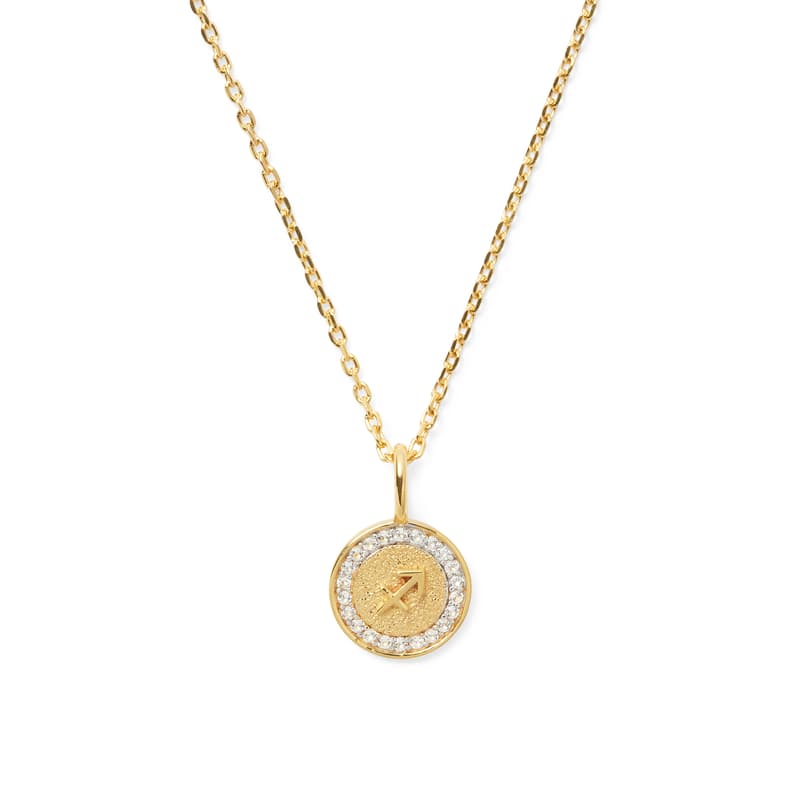 Sagittarius Zodiac Pendant Necklace in 18ct Gold Vermeil