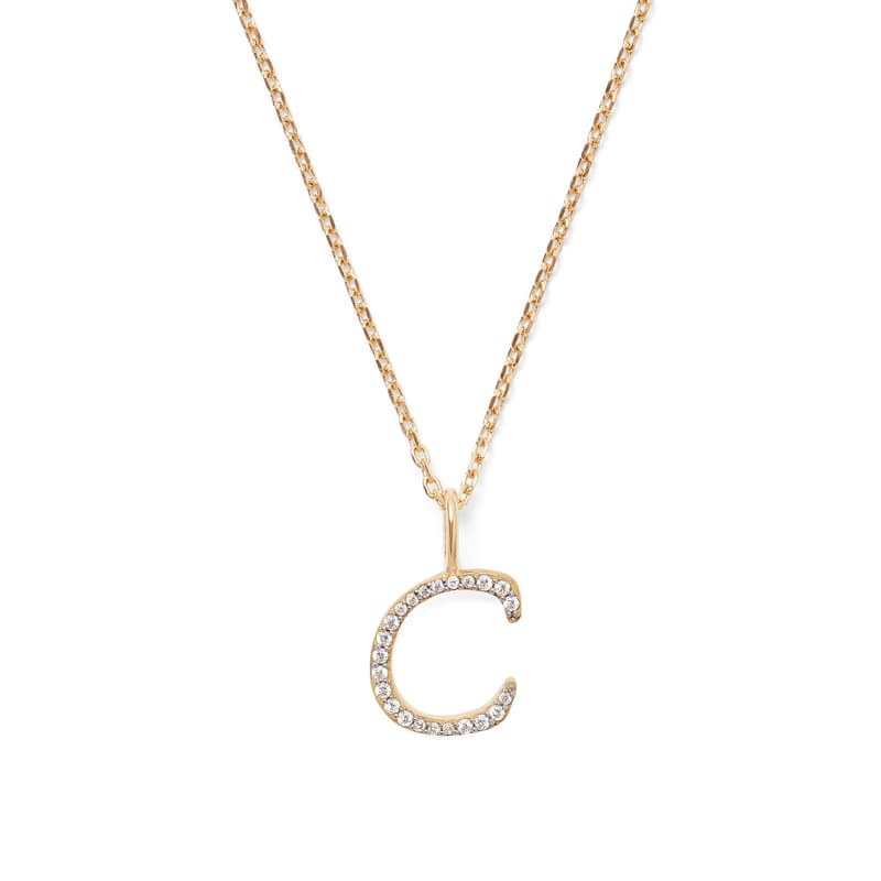 Diamond Initial Necklace in 14ct Gold - Letter C