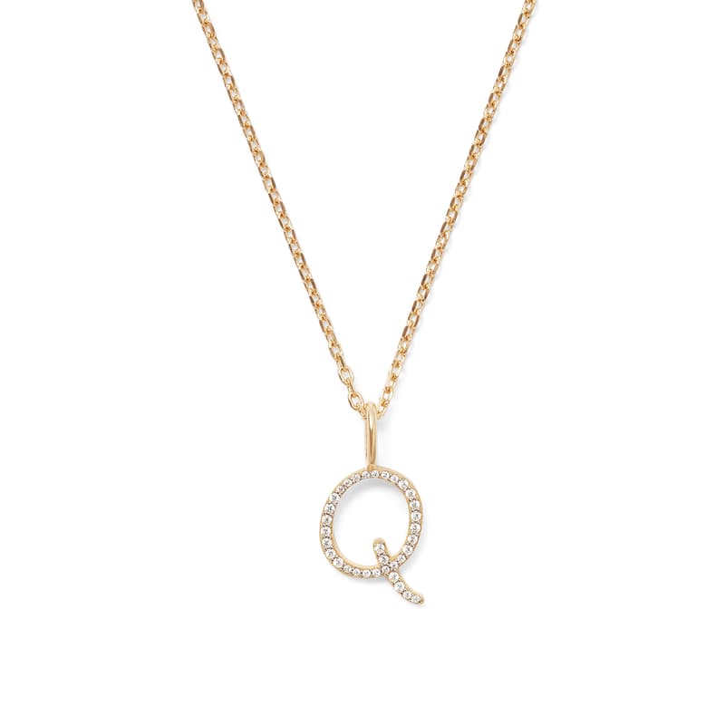 Diamond Initial Necklace in 14ct Gold - Letter Q