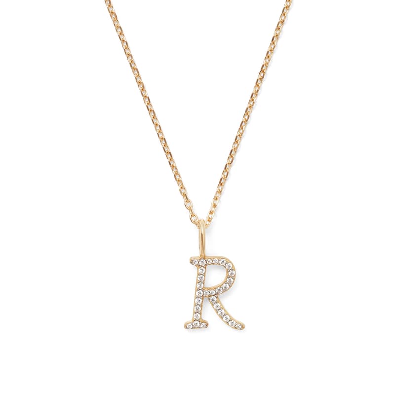 Diamond Initial Necklace in 14ct Gold - Letter R