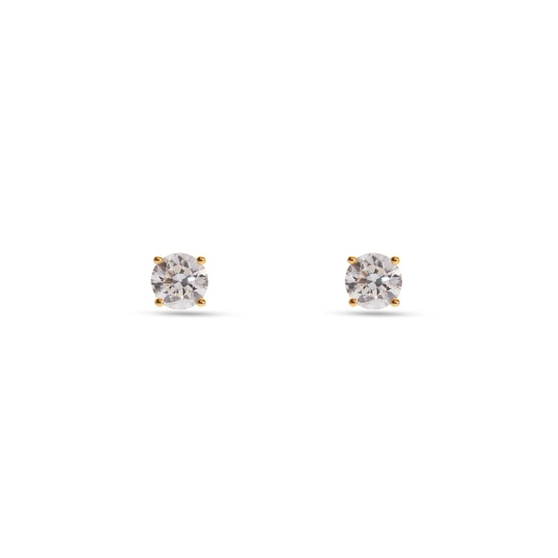 Floating Solitaire Diamond Stud Earrings in 14ct Gold