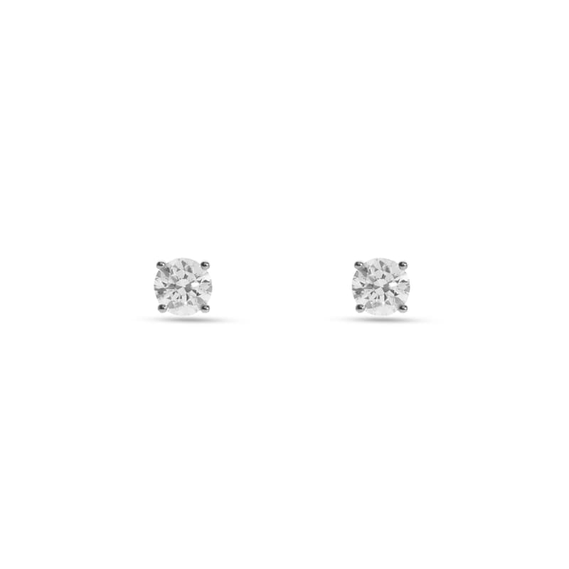 Floating Solitaire Diamond Stud Earrings in 14ct White Gold