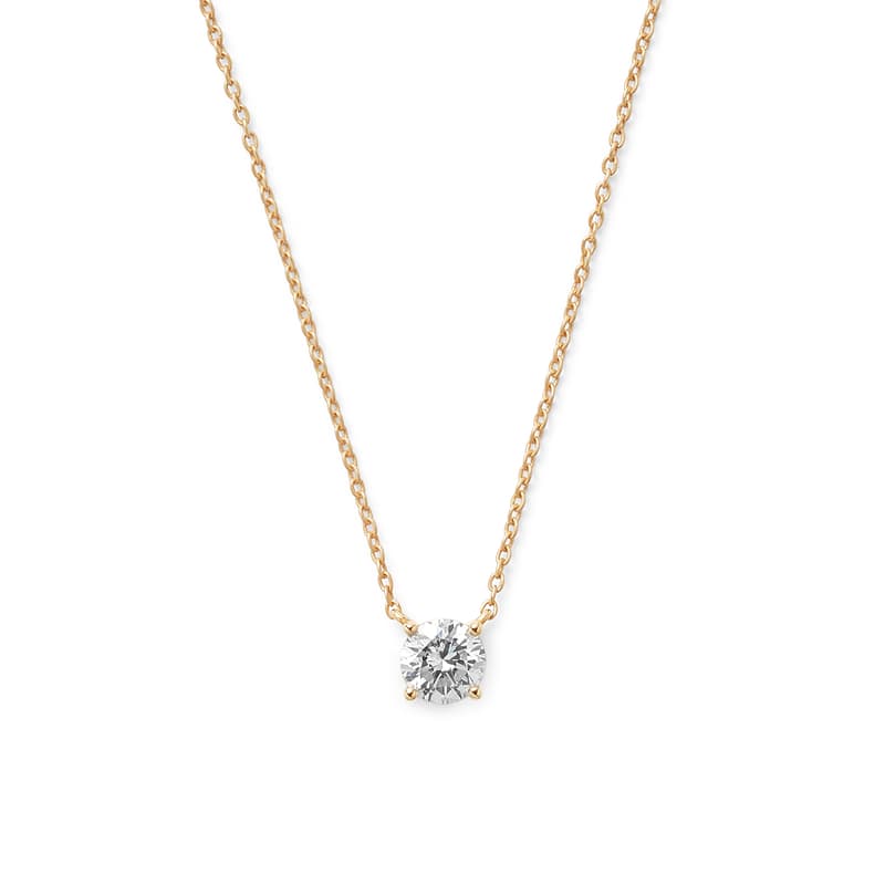 Floating Solitaire Diamond Necklace in 14ct Gold