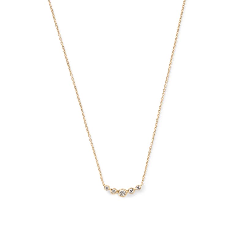 Graduting Diamond Necklace in 14ct Gold