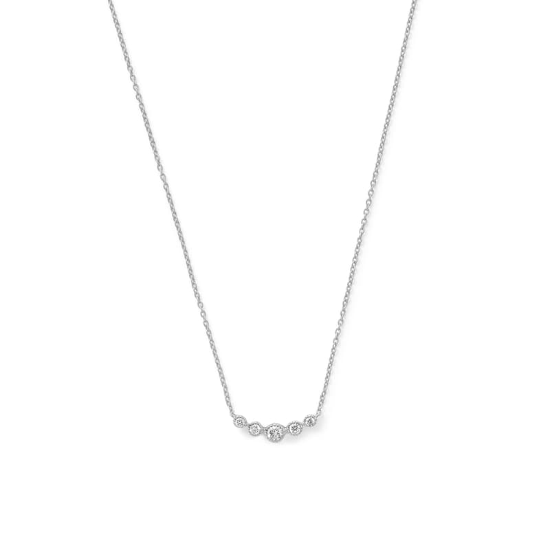 Graduting Diamond Necklace in 14ct White Gold