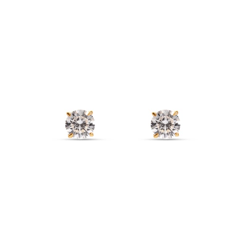 Floating Diamond Solitaire Stud Earrings in 14ct Gold