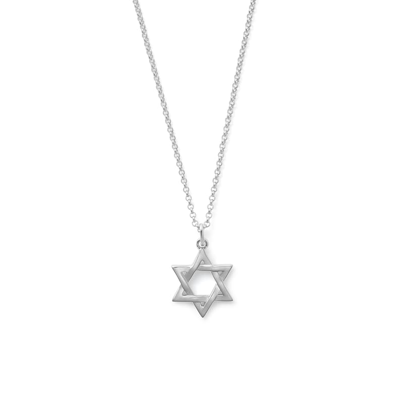 Star of David Pendant Necklace in Sterling Silver 925