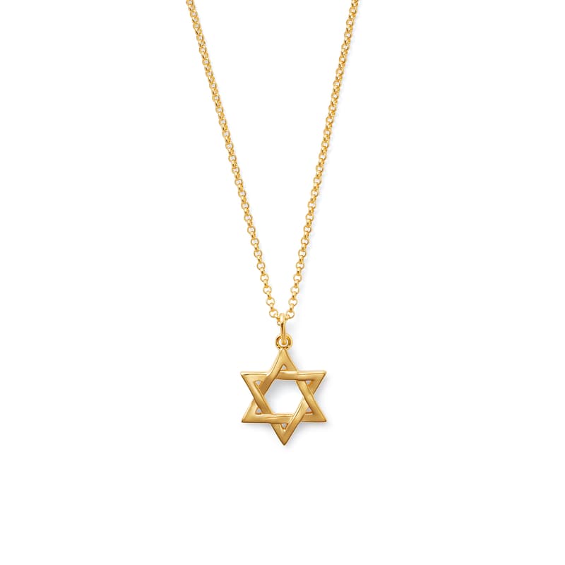 Star of David Pendant Necklace in 18ct Gold Vermeil