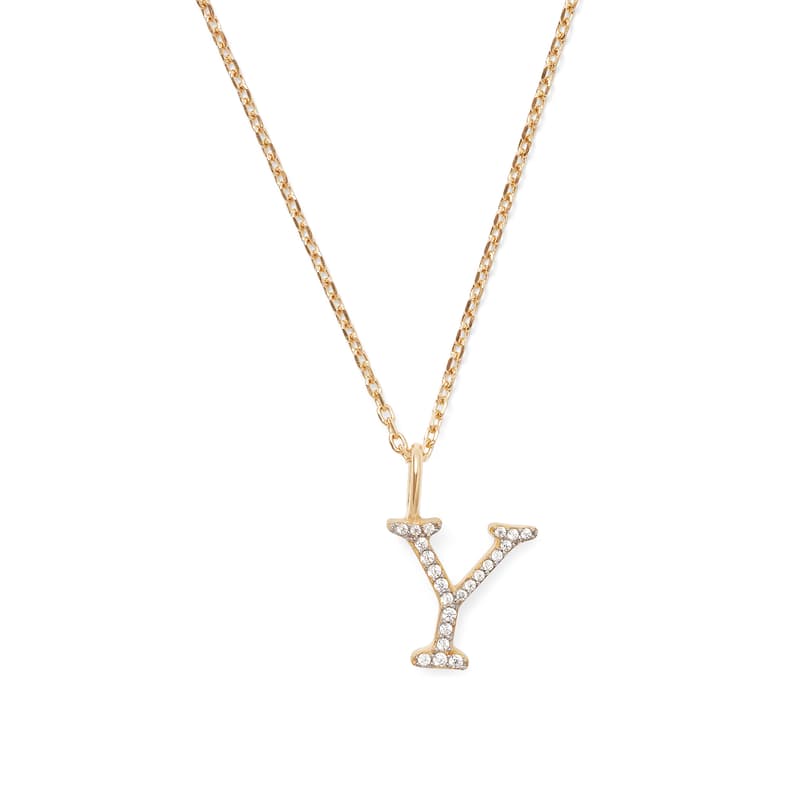 Diamond Initial Necklace in 14ct Gold - Letter Y