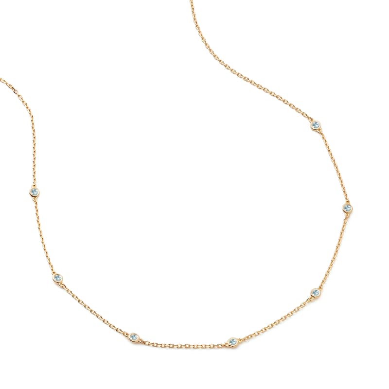 Celeste Swiss Blue Topaz Necklace in 14ct Gold