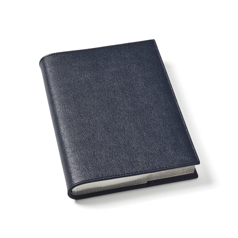 A5 Refillable Luxury Journal in Navy Saffiano