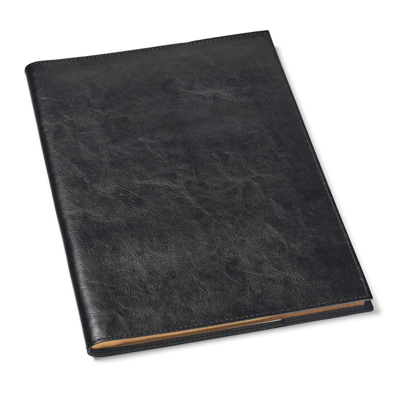 Rustic A4 Refillable Leather Journal in Smooth Black