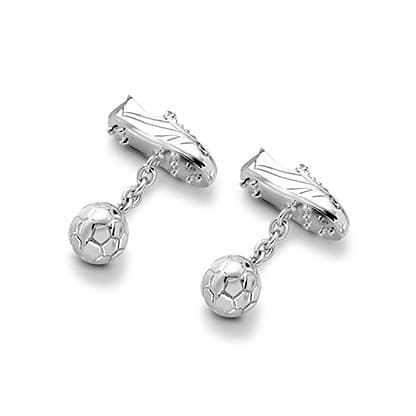 Sterling Silver Football & Boot Cufflinks